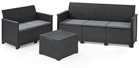 Koll Living Lounge Sets - Verschiedene Ausführungen - hochwertige Sitzgruppe für den Garten - höchster Sitzkomfort durch ergonomische Rückenlehnen (3er Sofa, 2er Sofa & Tisch)