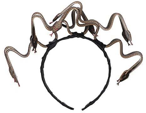 JIAHG Medusa-Kopfschmuck mit Schlangen Medusa Stirnband Damen Fancy Griechische Schlange Kopfschmuck Damen-Kostüm-Zubehör Schlangenkönigin Karneval Halloween Party Kostüm