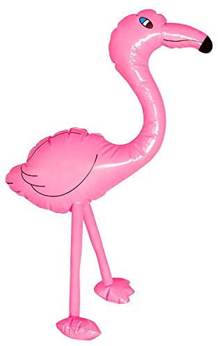 Boland 52547 - Aufblasbarer Flamingo, Größe 60 cm, Dekoration, Gartenparty, Pool-Party, Sommerfest, Mottoparty