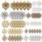 SUNNYCLUE 1 Box 60 Stück 10 Stile 4 Farben Blumenverbinder Charm Hohllegierung Flache Runde Filigrane Blumenglieder Vintage Rosenanhänger Für Die Schmuckherstellung Charms DIY Armbänder Ohrringe