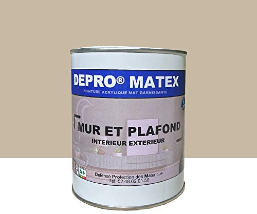 DEPROMA | Peintures Mur et Plafond | 1KG | peinture acrylique mate garnissante (Beige / E5-37)