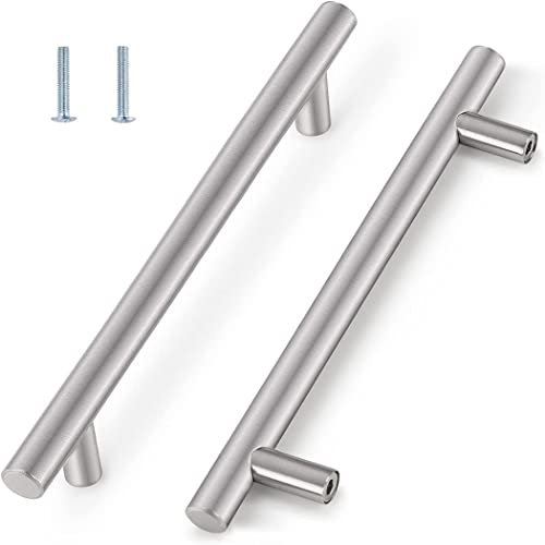 Tiradores Cocina de Acero Inoxidable Tiradores Armarios Tiradores De Cocina Tiradores Muebles Baño Tirador Tirador Puerta Tiradores Cajones (Distancia del Agujero: 128mm, 2 Piezas, Plata)