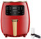 Air Fryer 4.5L with Rapid Air Circulation,1400W Air Fryers for Home Use with Timer&Temperature,Nonstick Basket for Healthy Oil Free & Low Fat Cooking (Red)