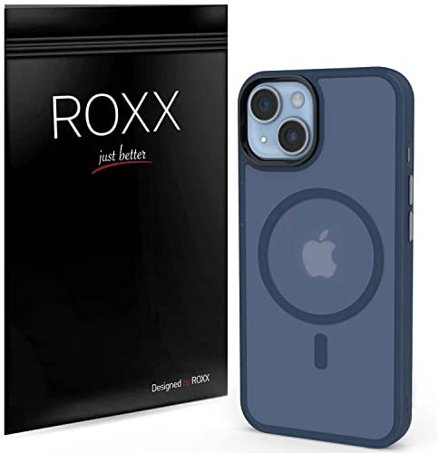Roxx Navy Blau Shield Hülle | Schlank & Unzerstörbarer Schutz | Kompatibel mit iPhone 14 | Hardcase | Displayschutz | Kameraschutz | Kompatibel mit MagSafe Zubehör