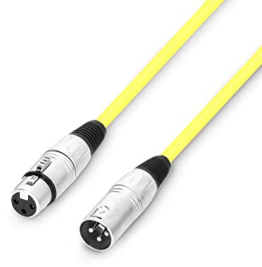 Adam Hall Cables 3 STAR MMF 0100 YEL - Cable de micrófono XLR hembra a XLR macho, 1 m, color amarillo