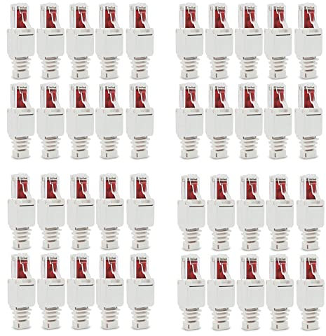 shanpu 40 x Conectores de Red Sin Herramientas RJ45 CAT6 LAN UTP Cable Plug Sin Herramientas Cat5 Cat7