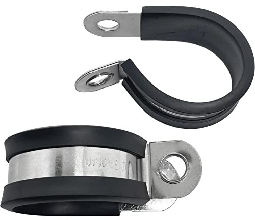 Lumonic 5x 34mm Rohrschellen mit Gummieinlage Edelstahl V2A I Kabelschellen zum Schrauben I Schlauchschelle 34mm, Rohrschellen, Befestigungsschelle 34