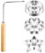 Beenle-Icey 4Pack Metal Waffle Mould Set with Wooden Handle Swedish Rosette Cookie Cutters Bunuelos Tool Star Flower Circle Waffle Maker Accessories for Kitchen Baking Cooking