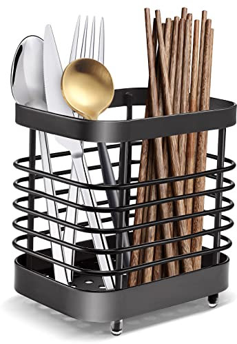 Porte Couverts, Etagère à Cuillères de Cuisine en Acier inoxydable, égouttoir à Vaisselle pour Baguettes/Cuillère/fourchette égouttoir à Couteaux, Organiser les Tiroirs et les Plans de Travail (01)