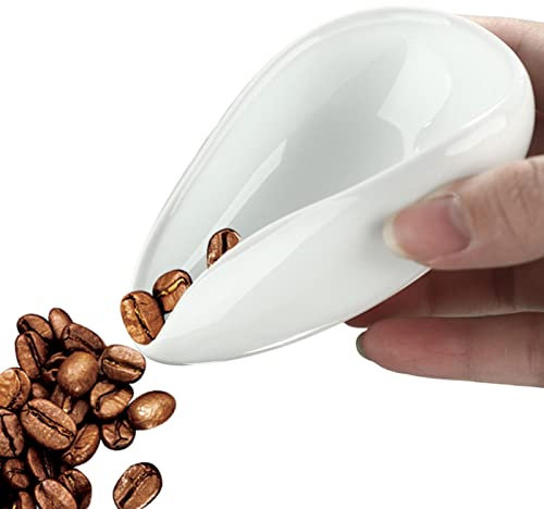 Coffee Beans Weighing Cup Ceramic Tea Scoop Ceramic Coffee Scoop with Non-Slip Base for Weighing Coffee Beans Loose Tea Salt