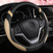 Lenkradbezug für Auto, Leder, Universal-Lenkradbezüge für Männer und Frauen, passend für Autos, SUV, LKW, Pickup, 38,1 cm (15 Zoll), Beige