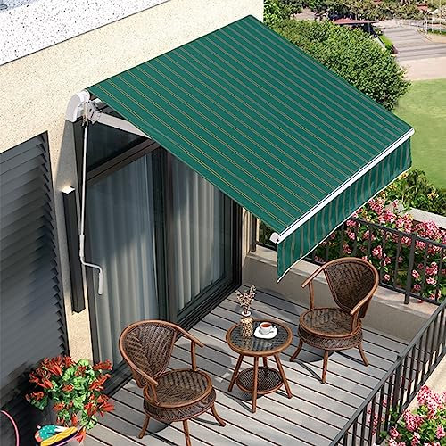 UTOYA Copertura Superiore for Tenda da Sole Retrattile Manuale/elettrica, Protezione Solare Poliestere Tenda da Sole for Terrazza Portico Giardino Cortile Ponte All'aperto (Color : Verde Scuro, Size