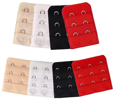 BOBOZHONG BH Strap Extenders,8PCS BH Verlängerung BH Band BH Verlängert Gurt Elastische Stretchy Bra Verlängerung Schnalle 2 Haken 3 Haken