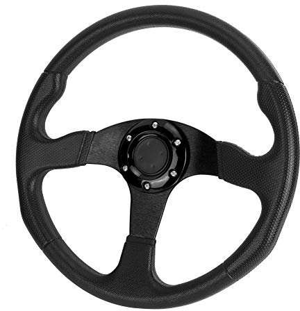 Rennwagen Sportlenkrad 14 Zoll Lenkrad Auto Modifiziertes Zubehör, Sportlenkrad Sport (BLACK)