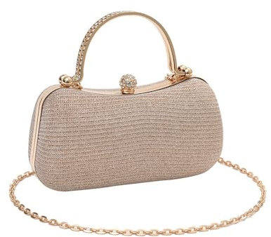 RPAEOY Damen Clutch Glitzer Abendtasche Hartschale Modische Handtasche Crossbody Klein Handtasche Für Hochzeit Party Bankett Feiertage Brauttasche Gold
