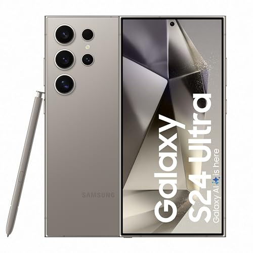 Samsung Galaxy S24 Ultra 5G Smartphone AI (Gris titanio, 12GB, 256GB de almacenamiento)