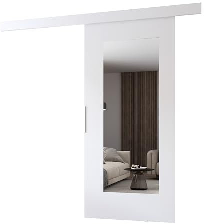 MINIO go for it - Schiebetür Komplettset CLEAN I, 76 cm Breit, Schiebetüren, Wandmontage, Schiebetürsystem, Zimmertüren - Weiss Matt