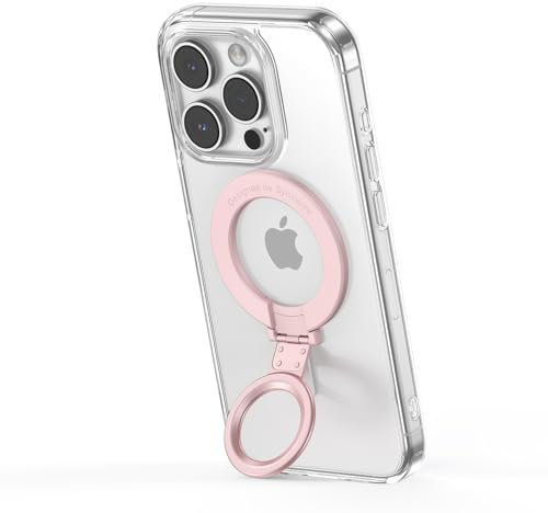 Syncwire Phone Ring Holder Magnetic Phone Stand Ring Kickstand Ultra-Thin Adjustable Cell Phone Grip for MagSafe Car Mount Compatible iPhone 15 14 13 12 11, Samsung,Pixel, MagSafe Accessories-Pink