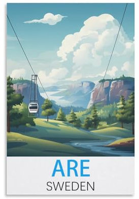 Vintage-Reiseposter Are Sweden, 60 x 90 cm, Leinwand-Kunst-Poster und Wandkunst, Bilddruck, moderne Familienschlafzimmer-Dekoration