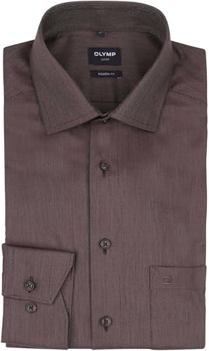 OLYMP Luxor Hemd Braun - Grösse 42 - Herren - Bekleidung - Mode
