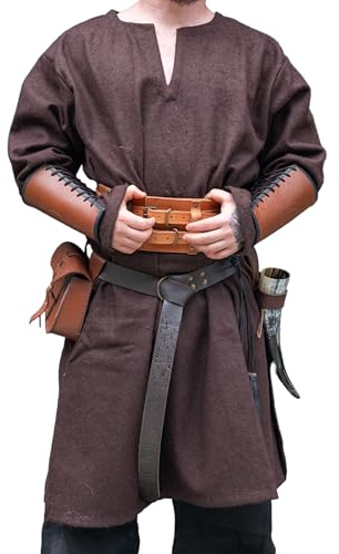 Leonardo Carbone® Wikinger Wolltunika Olvisson - Mittelalter Kleidung Herren, Mittelalter Hemd, Freizeithemden Langarm, Karneval Kostüm Herren, Wikinger Tunika, LARP-Kleidung