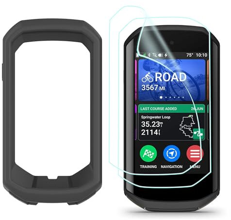 Blueshaweu Schutzhülle mit 2 pcs TPU Schutzfolie kompatibel für Garmin Edge 1050, Soft Silikon Hülle Shell Sleeve Shockproof Tasche für Garmin Edge 1050 (case+2 film)