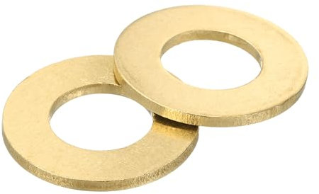 QUARKZMAN M14 Rondelle Plate, 10 Pcs Rondelles Plates à Anneau en Laiton 28mm OD 2mm Épais Joint d'Étanchéité en Métal pour Vis, Boulons, Écrous