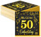Servietten 50 Geburtstag Deko,Happy Birthday Servietten Schwarz Gold Tischdeko Geburtstag Für 50. Geburtstag Mann Frau,40 Stück Geburtstag Papier Servietten Decorations 33x33cm