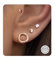 Adramata 4 Paia Orecchini Donna Argento 925, Set Orecchini Argento 925, Ipoallergenico Orecchino Cartilagine Orecchio Helix CZ Set Orecchini Donna Uomo, Oro/Argento/Oro Rosa,3