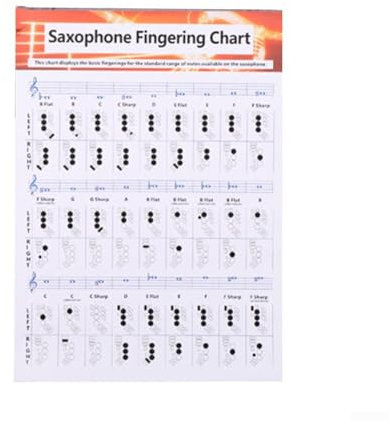 Anfänger-Saxophon Grifftabelle, Master-Akkorde schnell, beschichtetes Papier (L)