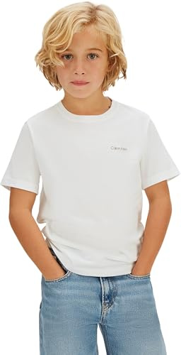 Calvin Klein Unisex Chest INST.Logo SS T-Shirt IU0IU00683 S/S T-Shirt, Weiß (Bright White), 10 Jahre, Weiß (Hellweiß), 10 Jahre