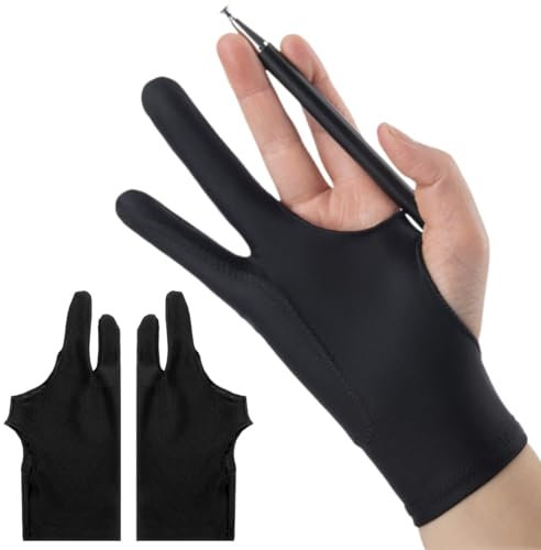 Pack of 2 Anti-fouling Gloves for Graphic Tablet, Elastic Digital Drawing Glove, Artist Drawing Glove, Tablet Gloves, Dirt-Repellent and Breathable for iPad and Drawing Board