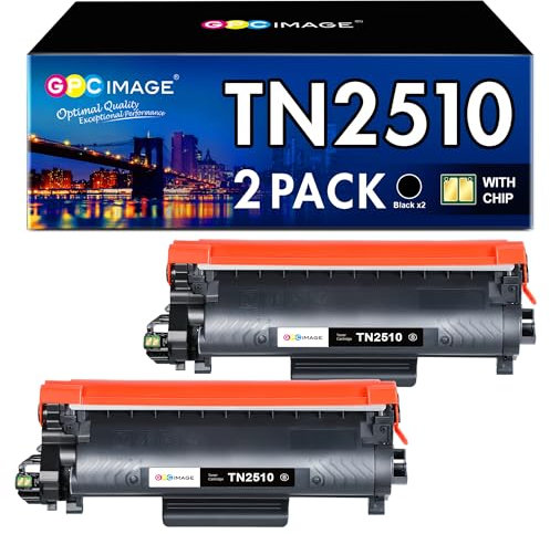 GPC Image TN2510 TN-2510 Tonerkartusche kompatibel für Brother TN 2510 für Brother DCP-L2627DWXL DCP-L2620DW HL-L2400DW HL-L2400DWE HL-L2445DW MFC-L2860DWE MFC-L2800DW MFC-L2835DW Drucker (2) Schwarz