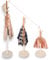 HappyMondo Garderobenständer, Kleiderständer, höhenverstellbar für Kinder und Erwachsene, aus Massivholz und Metall 8 Haken (Beige) - Garderobe - Kleiderstange - Organizer - Handtuchhalter