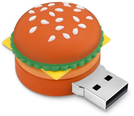 BORLTER CLAMP 128 GB USB Flash Drive Hamburger-Form, BORLTER CLAMP Neuheit Memory Stick USB Drive Thumb Drive Geschenke für Externe Datenspeicherung