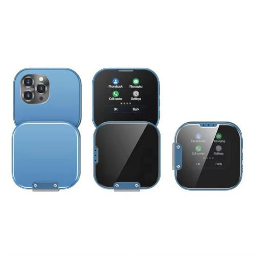 Mini teléfono con tapa, pantalla táctil HD de 1.7 pulgadas, mini smartphone, pantalla táctil plegable, teléfono móvil, doble SIM, modo único, red 2G, radio FM, para niños y estudiantes (azul)