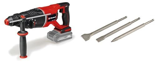 Einhell Professional Martillo perforador con batería TP-HD 18/26 D Li BL-Solo Power X-Change (18 V, sin escobillas, 2,6 J, SDS-plus, mecanismo de impacto neumático, maletín,) + Set de cinceles SDS