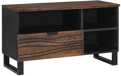 vidaXL TV-Einheiten Walnuss 80 x 33 x 46 cm Holzwerkstoff, Wohnzimmer Aufbewahrung, rechteckiger Holzschrank, moderner Wand-Media-Stand, praktische Möbel-Lösung