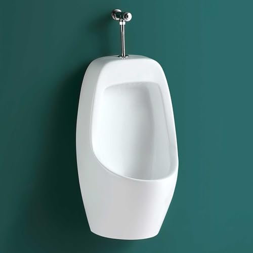 Urinal Muraux pour Hommes, Urinoirs Universels en Céramique avec Tuyau, pour Salle de Bain, Garage pour Adultes