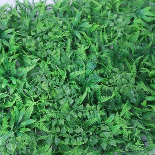 CYRENT Pannello da parete artificiale in erba verde, 40 x 60 cm, tappetino per siepe in finto bosso per interni ed esterni, decorazione da giardino, recinzione, hotel, bar, sfondo