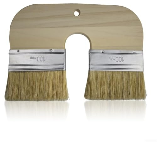 HavenlyCove U-Shaped Limewash Paint Brush with Natural Bristles for Smooth Application on Walls and Ceilings, 200mm Wide Double Head Design
