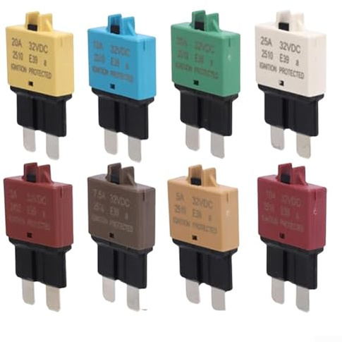 Fusibili per interruttore di risistemazione manuale, confezione da 8 pezzi, con lama in rame stagnato, per sistemi elettrici marini, camper, camion, auto, gamma da 3 A a 30 A