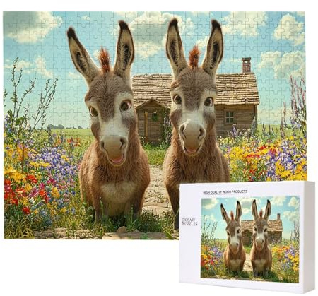 Puzzle 6000 Teile Erwachsene Farm Esel, Impossible Klassische Jigsaw Puzzles 179 x 105cm, Geschicklichkeitsspiel für die ganze Familie, Puzzle farbenfrohes Legespiel Home Dekoration Geschenk k-643