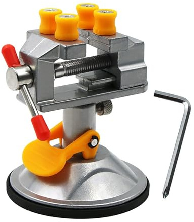 MeevrgR Kleiner drehbarer Saugnapf-Schraubstock mit 360-Grad-Drehgelenk und 0-30 mm Klemmbereich für Hobbyisten und Handwerker auf Glas- oder Acryl-Tischplatte