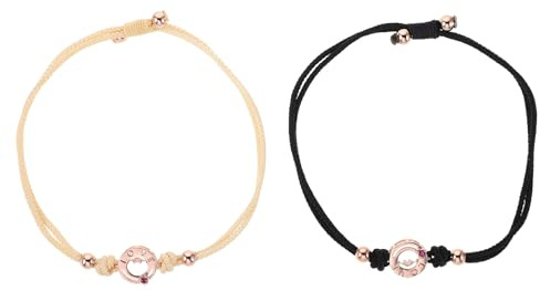 MOBUTOFU Partnerarmbänder 1 Paar aus Legierung und Rope, Gewebt, Touch | Vibrationsarmbänder, Einstellbar mit Vibrationssensor, für Fernbeziehungen und Jubiläumsschmuck