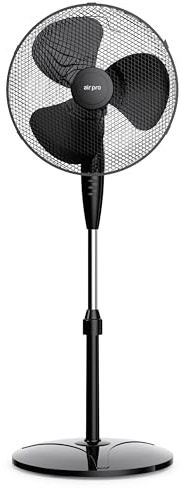 Air Pro 16 Pedestal Fan Oscillating Fan Air Cooling & Electric Fan Circulator 50” Tall Adjustable Height Cooling Fan 3 Speeds 70° Oscillation Variable Tilt Suitable for Home Office, Bedroom, Kitchen