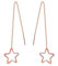 Yumilok Roségold 925 Sterling Silber Stern Durchzieher Ohrhänger Ohrringe Hypoallergen Ohrschmuck für Damen Frauen Mädchen