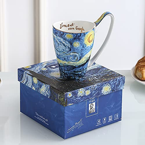 Große Keramik-Kaffeetasse, große Kapazität, Teetasse für Büro und Zuhause, 473 ml Vincent van Gogh Malerei Muster Tassen