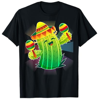 Cactus on Cinco de Mayo and Mexico Fiesta Sombrero Hat T-Shirt