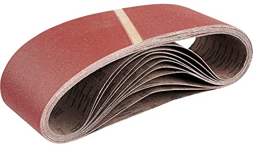Nastri Abrasivi in Tessuto │ 10 pezzi │ 75 x 457 mm │ grana 60 │ per levigatrici a nastro │ Carta Abrasiva │ Set di Nastri Abrasivi